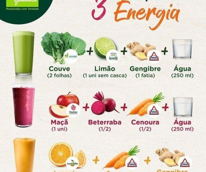 3 sucos para energía