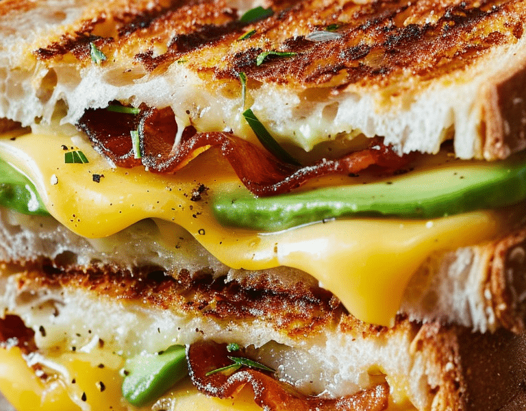 Avocado Bacon Grilled Cheese Sandwich [20 Minutes]
