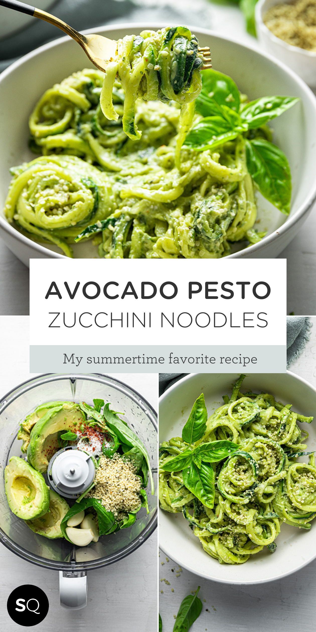 Avocado Pesto Zucchini Noodles | Easy Summer Recipe | Vegan & Gluten-Free Idea | Simply Quinoa