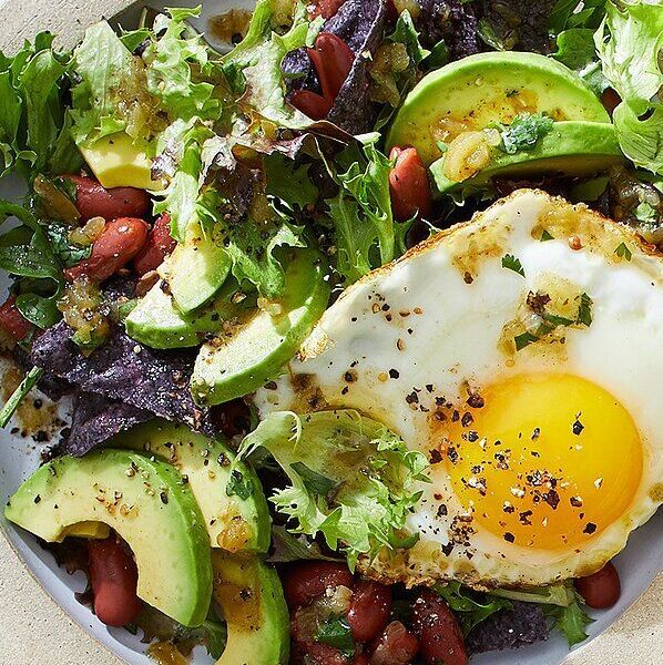 Breakfast Salad with Egg & Salsa Verde Vinaigrette