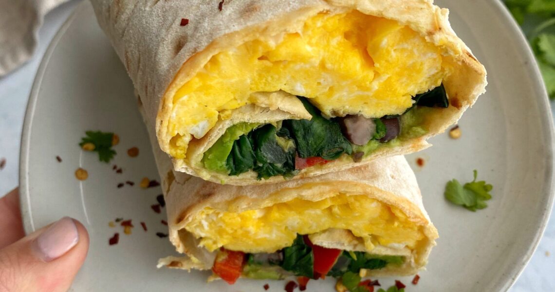 Breakfast Veggie Wraps - onebalancedlife.com