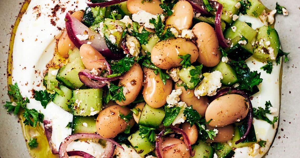 Butter Bean Salad with Feta - Evergreen Kitchen