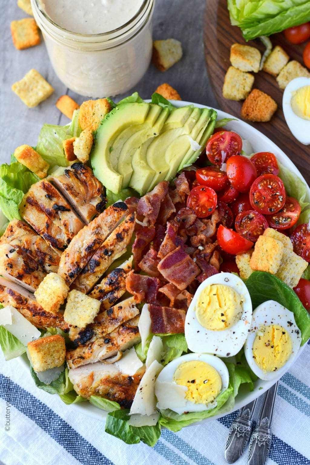 Chicken Avocado Caesar Salad Recipe-Butter Your Biscuit