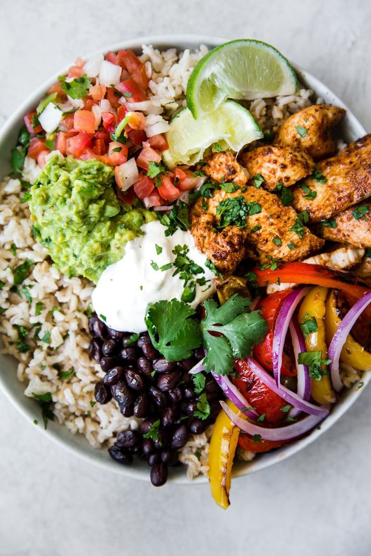 Chicken Fajita Burrito Bowl | The Modern Proper