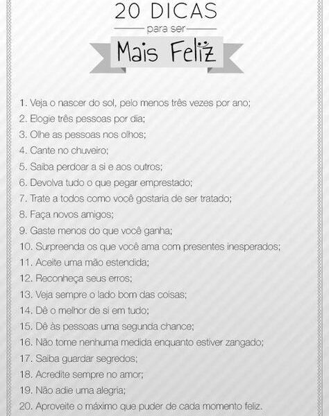 Dicas para ser mais feliz