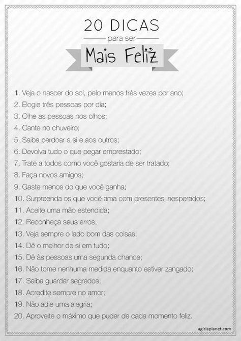 Dicas para ser mais feliz