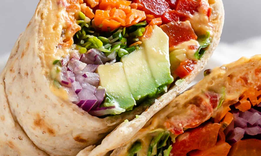 Easy Hummus Tortilla Wrap