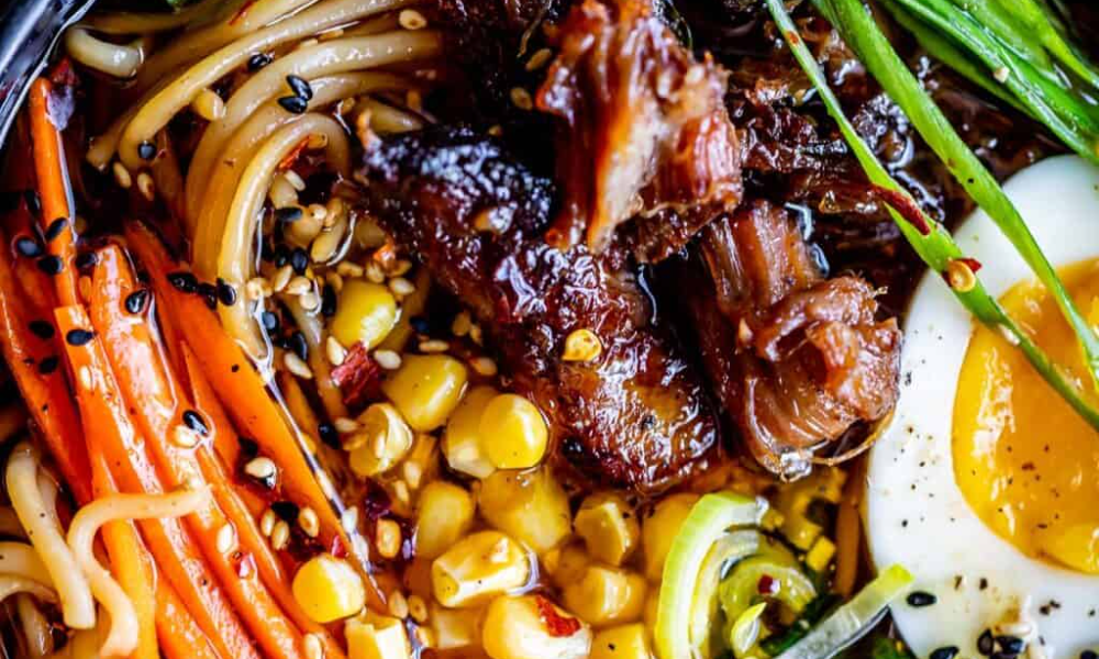 Easy Pork Ramen Recipe (Slow Cooker) from The Food Charlatan