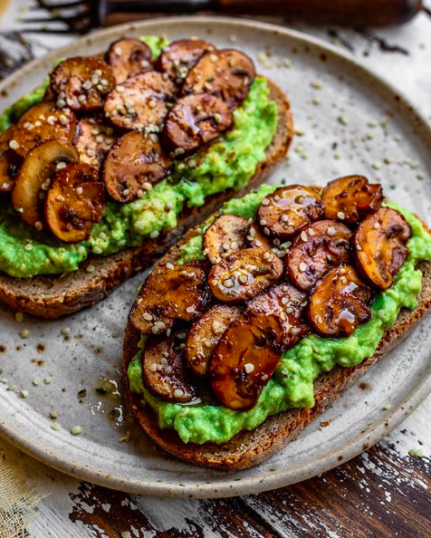 Garlicky Avocado Mushroom Toast Recipe | The Feedfeed