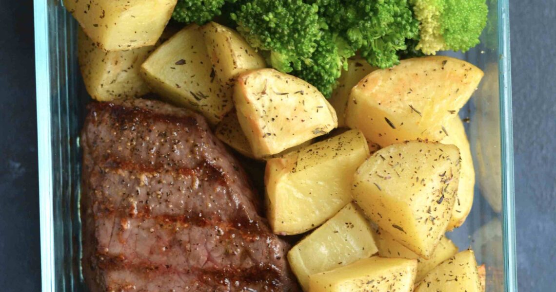 Grilled Steak and Garlic Roasted Potato Meal Prep | Meal Prep on Fleek