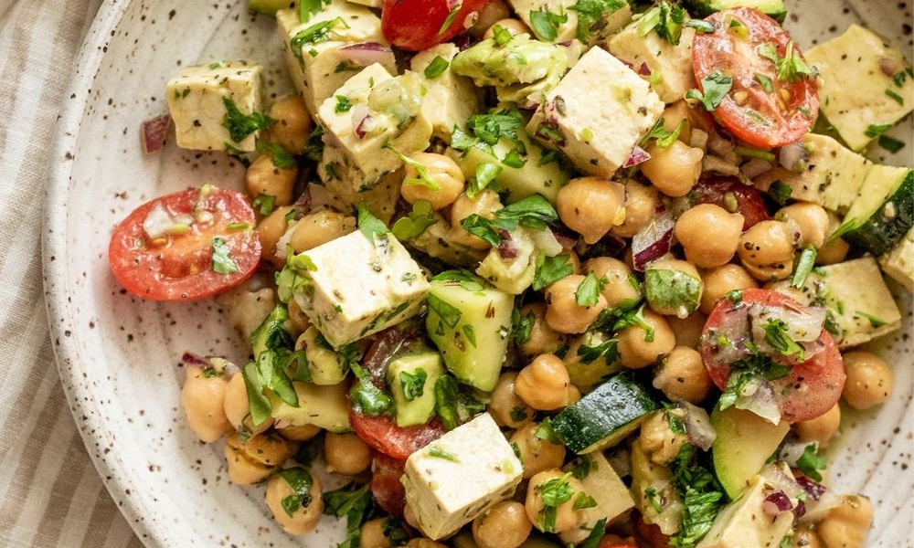 Protein Packed Avocado Chickpea Salad - Plant Based RD