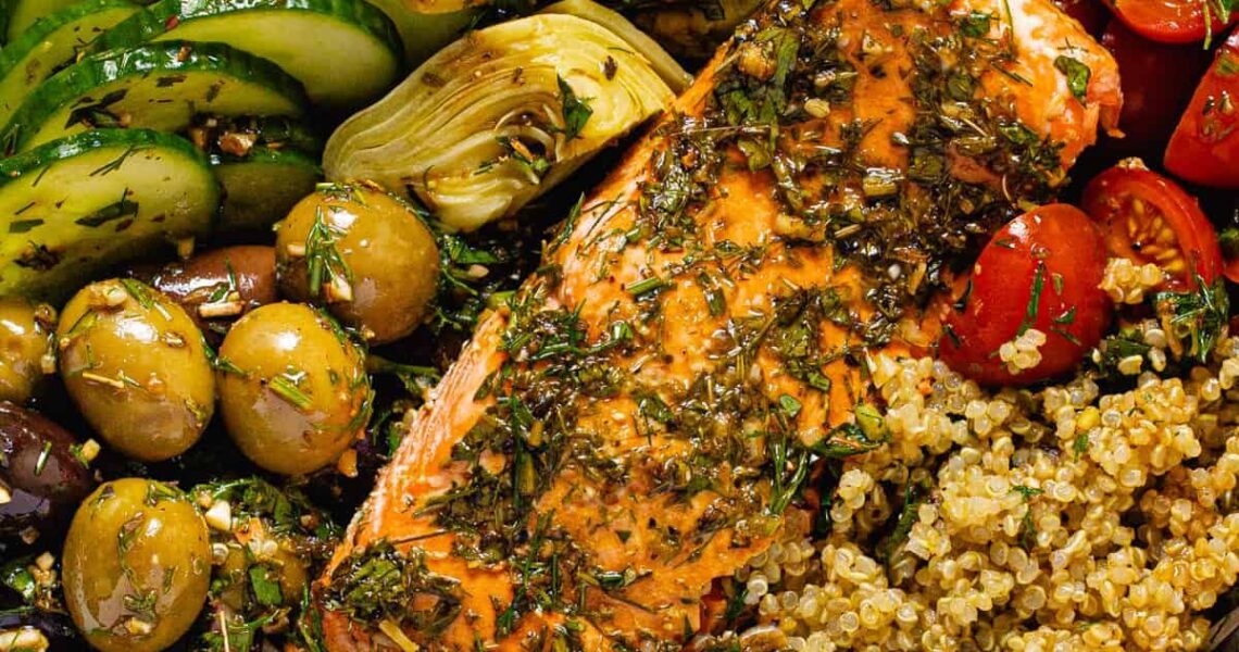 Quick and Easy Greek Salmon Bowls