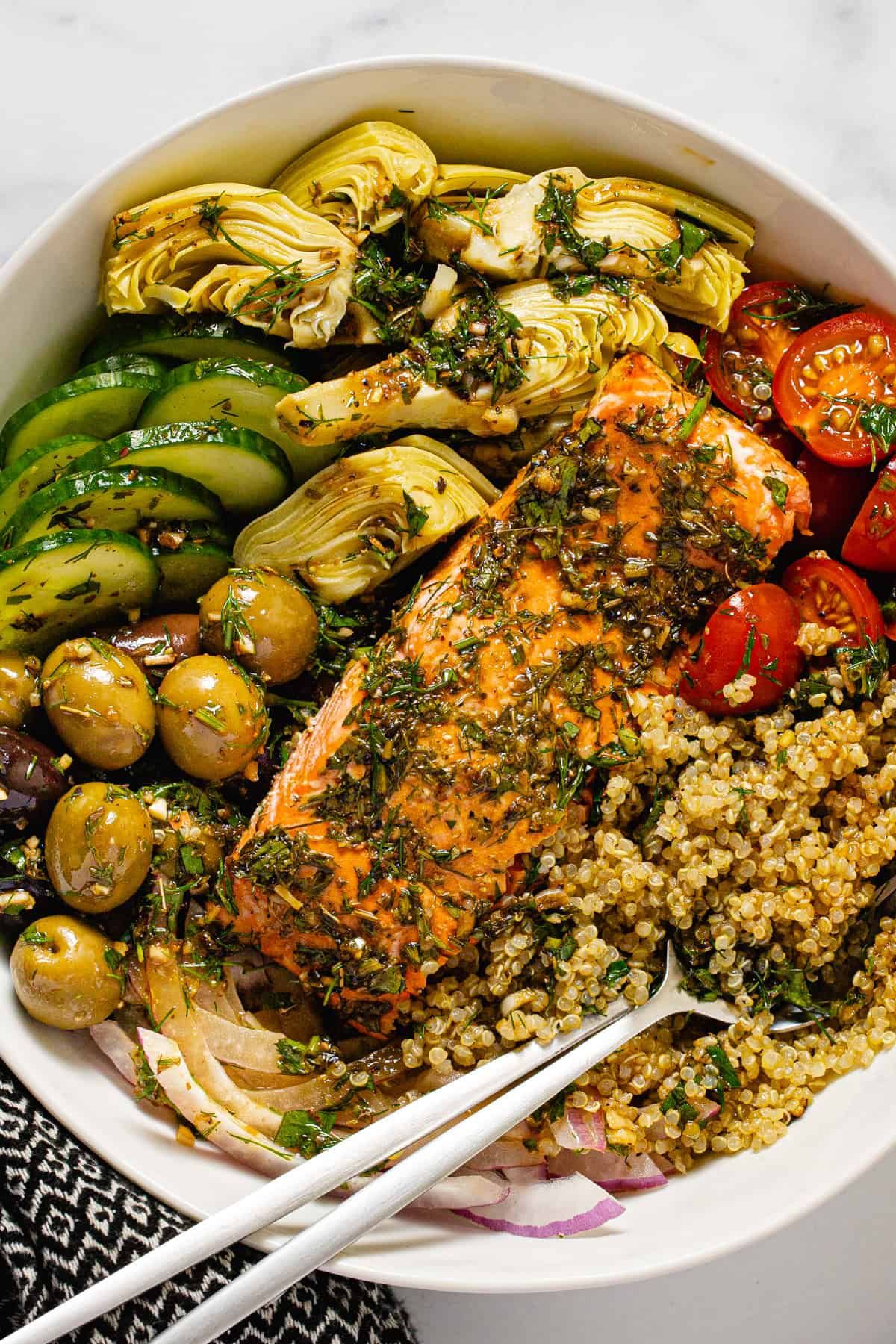 Quick and Easy Greek Salmon Bowls