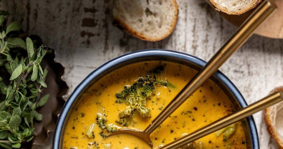 Roasted Broccoli Cheddar Soup