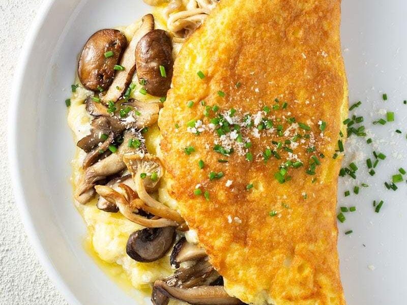 Souffle Omelet with Gruyere & Mushrooms · My Three Seasons