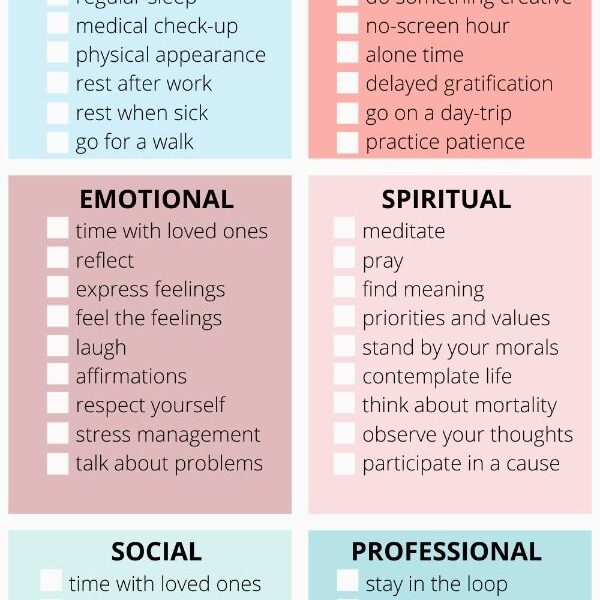 Ultimate Self Care Ideas Checklist