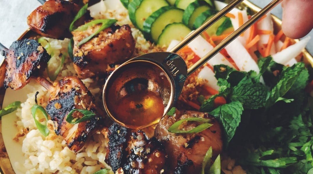 Vietnamese Rice Bowls with Grilled Chicken and Pickled Vegetables
