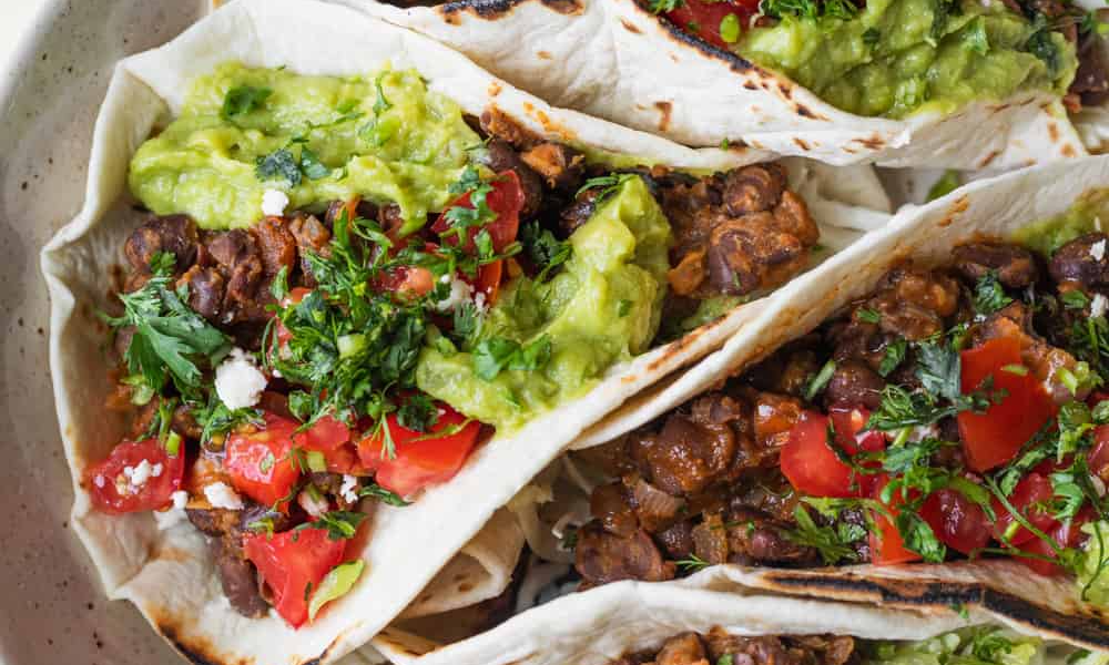 10 Minute Vegan Black Bean Tacos - Delish Knowledge