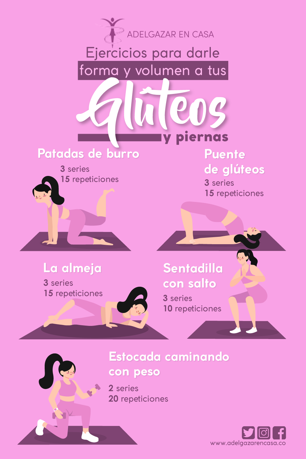 10 minutos y 13 ejercicios para tonificar tus piernas y glúteos