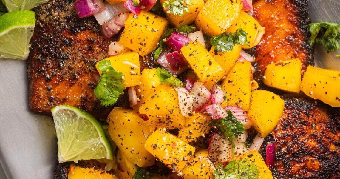 Blackened Salmon with Mango Salsa