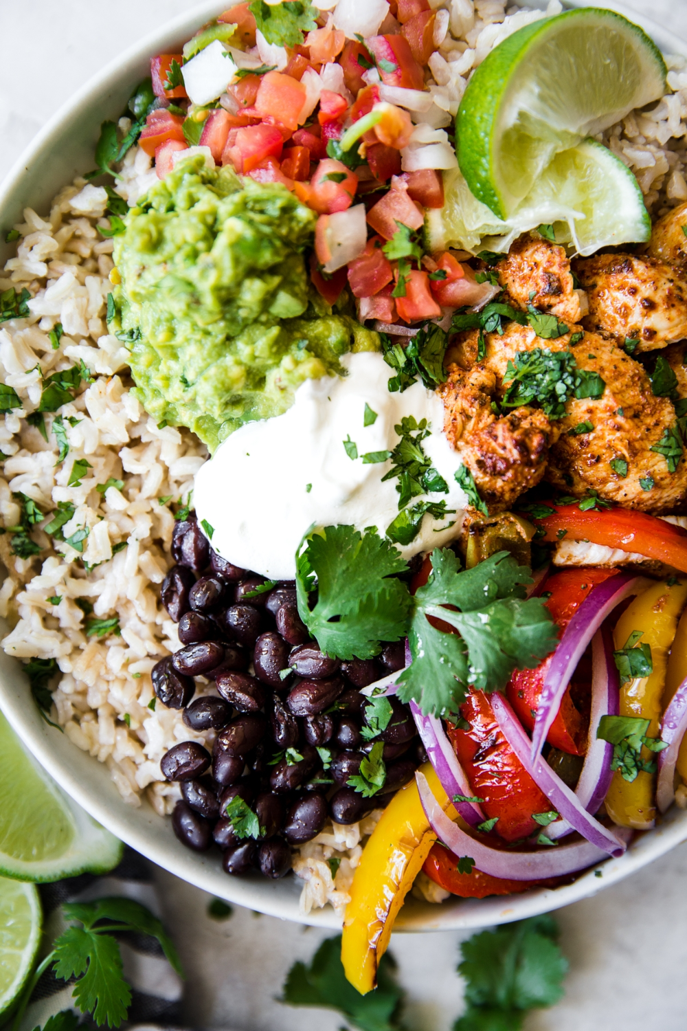 Chicken Fajita Burrito Bowl | The Modern Proper
