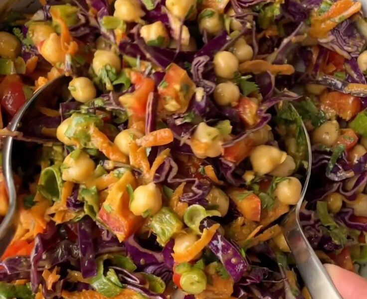 Chopped Thai Chickpea Salad with Curry Peanut Dressing
