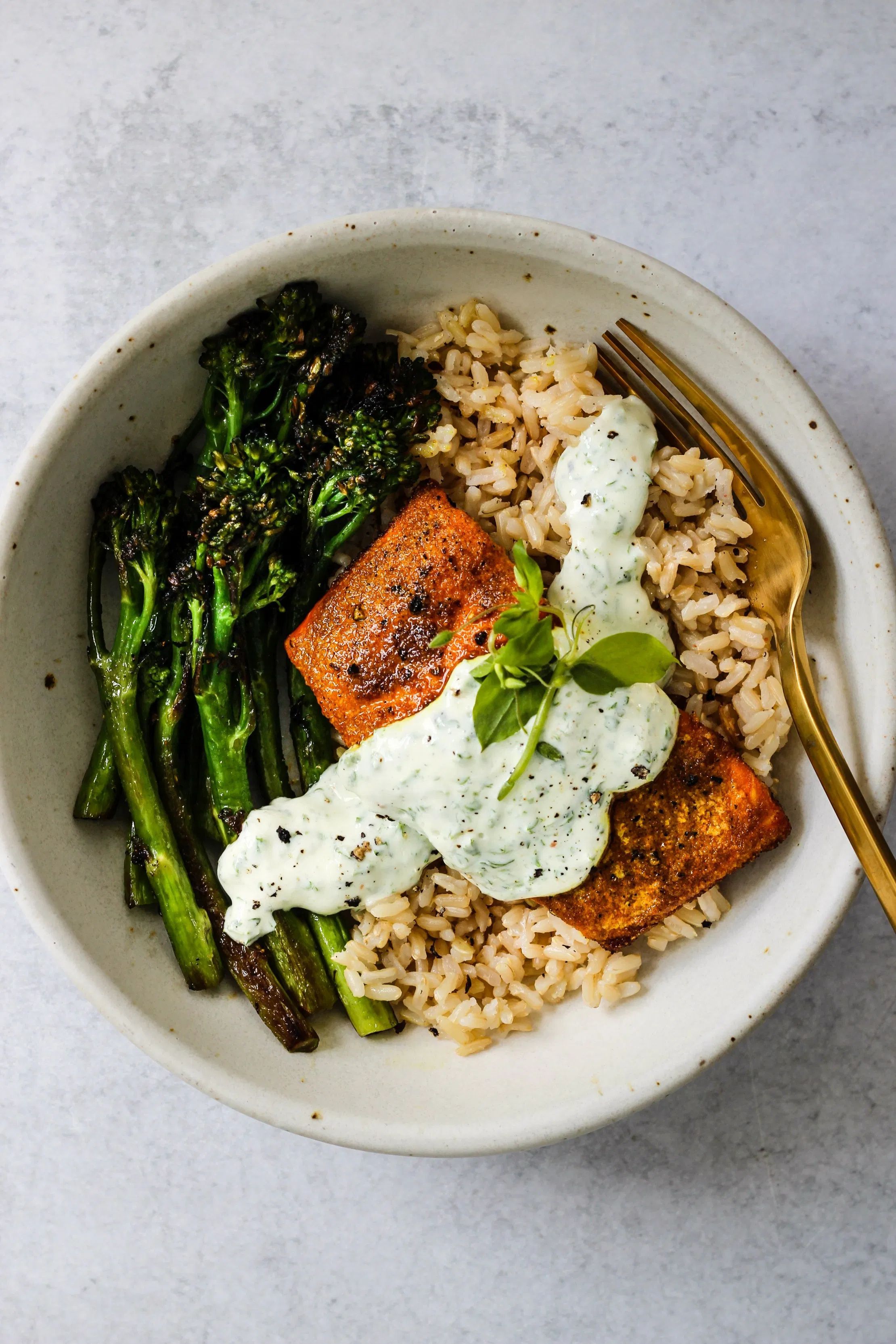 Crispy Turmeric Salmon With Yogurt Sauce | Walder Wellness, Dietitian