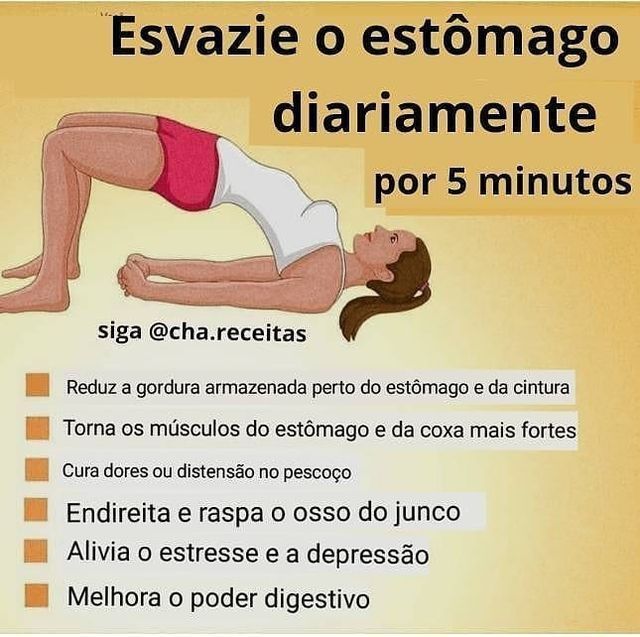 Esvazie o estômago diariamente por 5 minutos