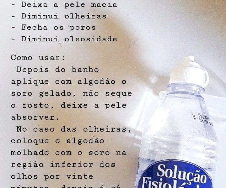 Pele hidratada com Soro fisiológico