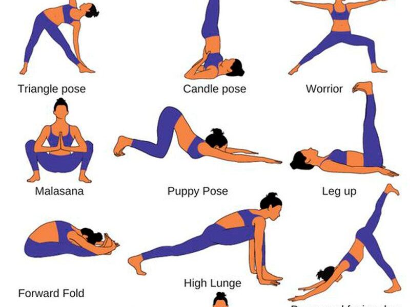 Posturas de yoga para aliviar o estresse.