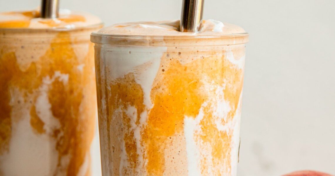 Vegan Peaches and Cream Protein Smoothie | The First Mess