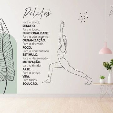 Adesivo Parede Pilates Concentração Controle Corpo Boho B | Elo7