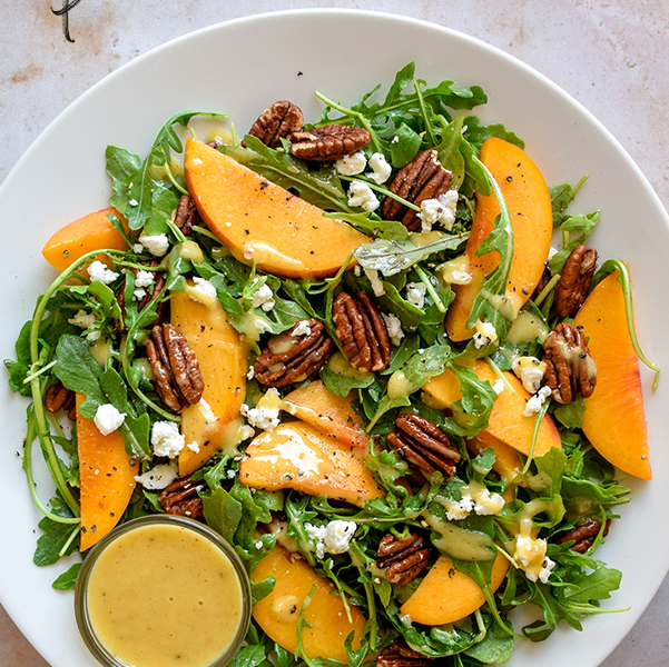 Arugula Salad with Peach and Pecan - Bravabod