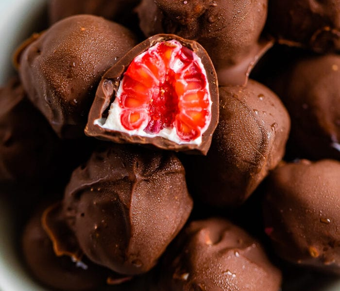 Chocolate Covered Frozen Raspberries