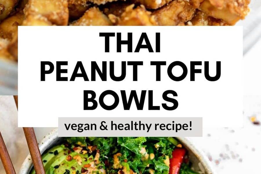 Easy and Crispy Baked Peanut Tofu Bowls - Eat With Clarity