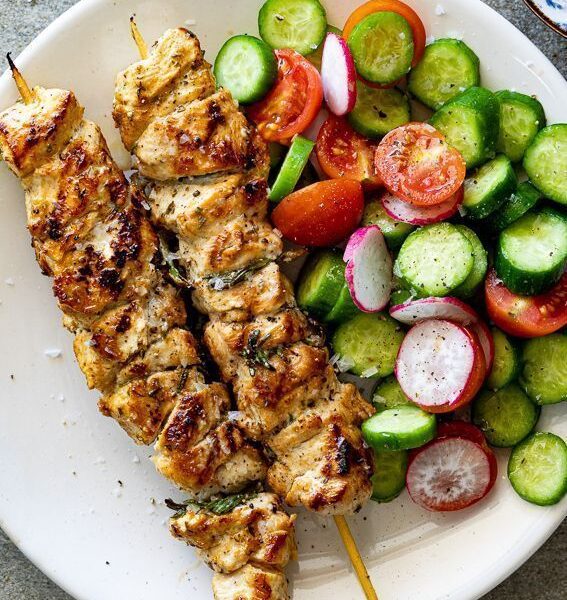 Easy herby lemon skewers