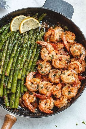 Garlic Butter Shrimp with Asparagus