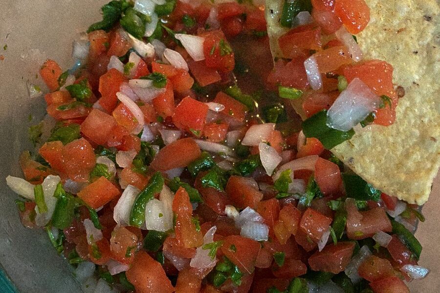 Homemade pico de gallo + Lime chips