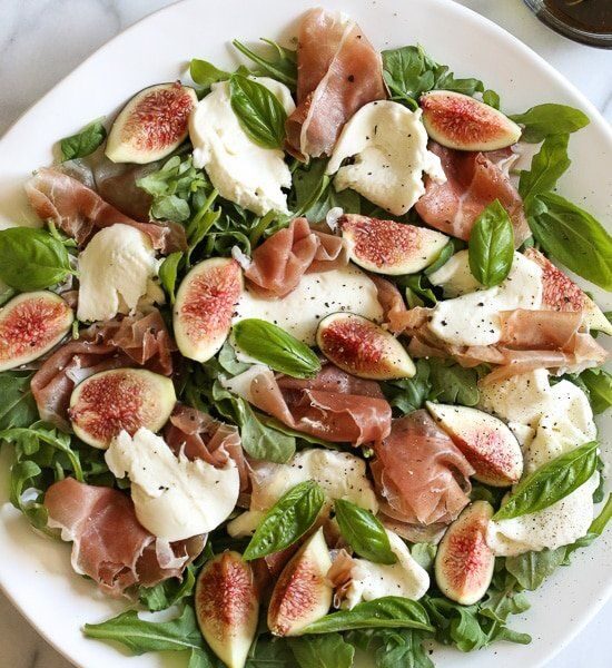 Prosciutto, Mozzarella and Fig Salad with Arugula