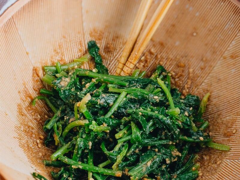 Spinach with Sesame Miso Sauce ほうれん草の胡麻味噌和え