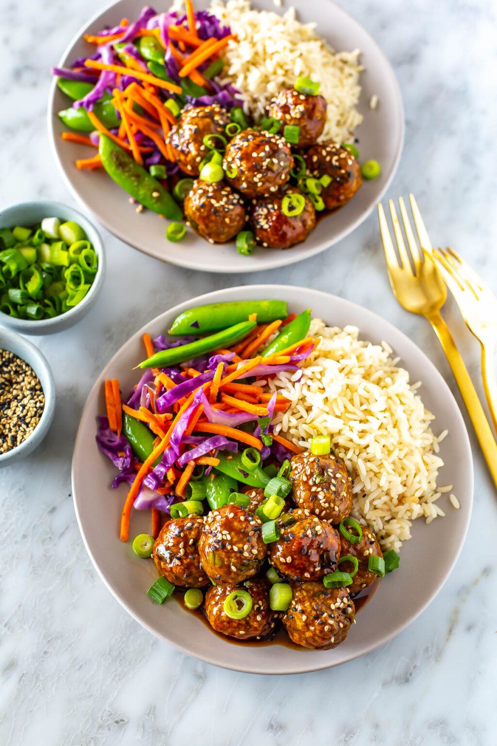 Sticky Teriyaki Chicken Meatballs and Rice - The Girl on Bloor