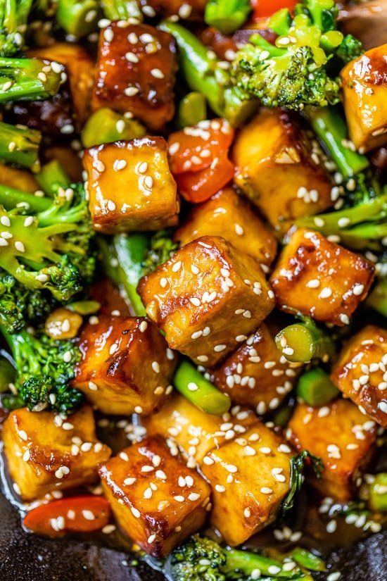 Tofu Stir Fry with Vegetables in a Soy Sesame Sauce